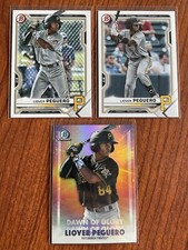 LIOVER PEGUARO (3) 2021 Bowman Draft Base, Chrome & Dawn REFRACTOR Prospect RC
