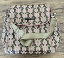 PETUNIA PICKLE BOTTOM Large Pink Multicolor Messenger Diaper Bag w/ Changing Pad