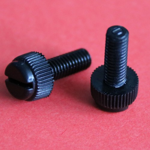 M3 M4 M5 M6 M8 Nylon Plastic PA66 Thumb screw Knurled +Slotted Black - Picture 1 of 4