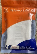 NEW Nanosocks 3D Nano-Weave Technology Nanomx-WT-2 White Size 2 / Medium