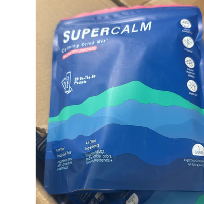 Super Calm Calming Drink Mix Raspberry Lemonade 20 Servings 3.2oz Exp 7/26