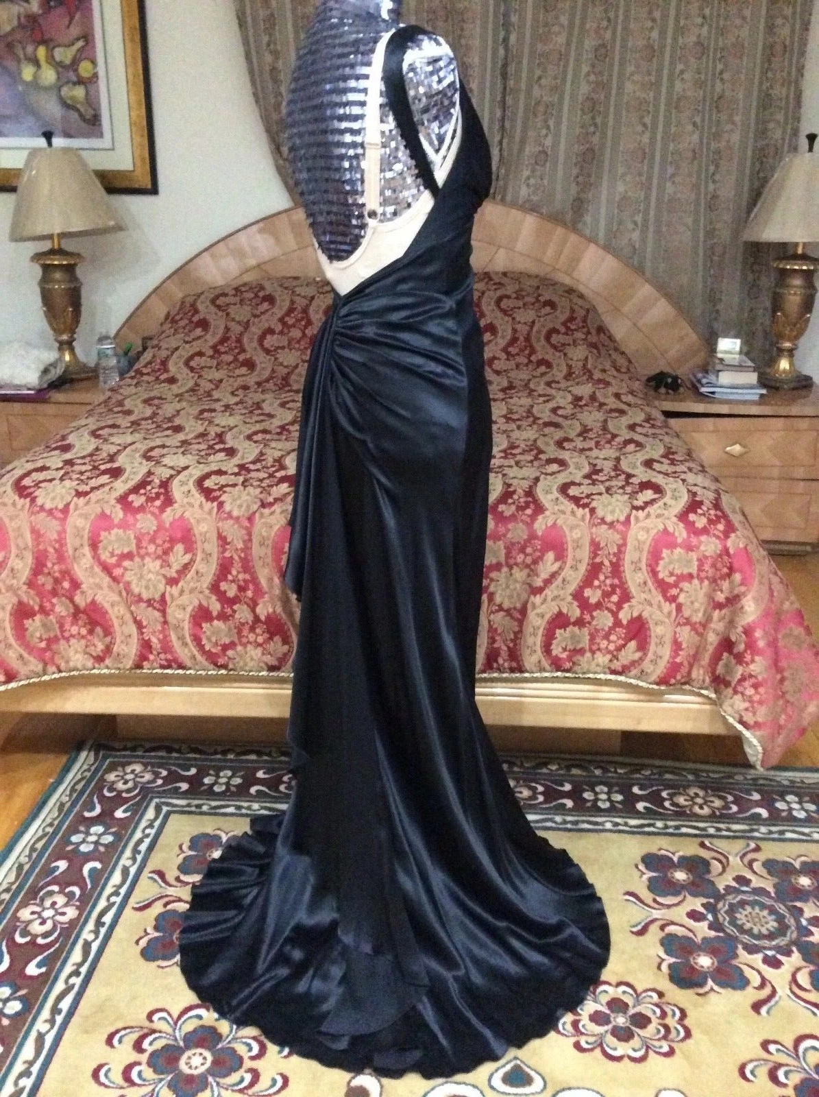 Abito ICONIC SPLENDIDO 2DIE4 DA COLLEZIONE VERSACE retro aperto seta nera