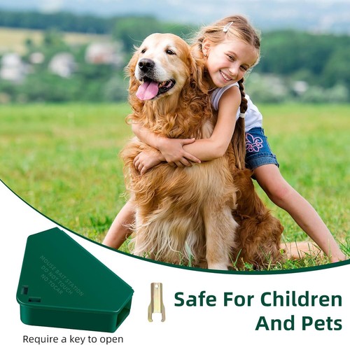8 Pcs Mouse Bait Station with Keys Indoor Outdoor for Rats Mice Green 1 - Picture 2 of 9