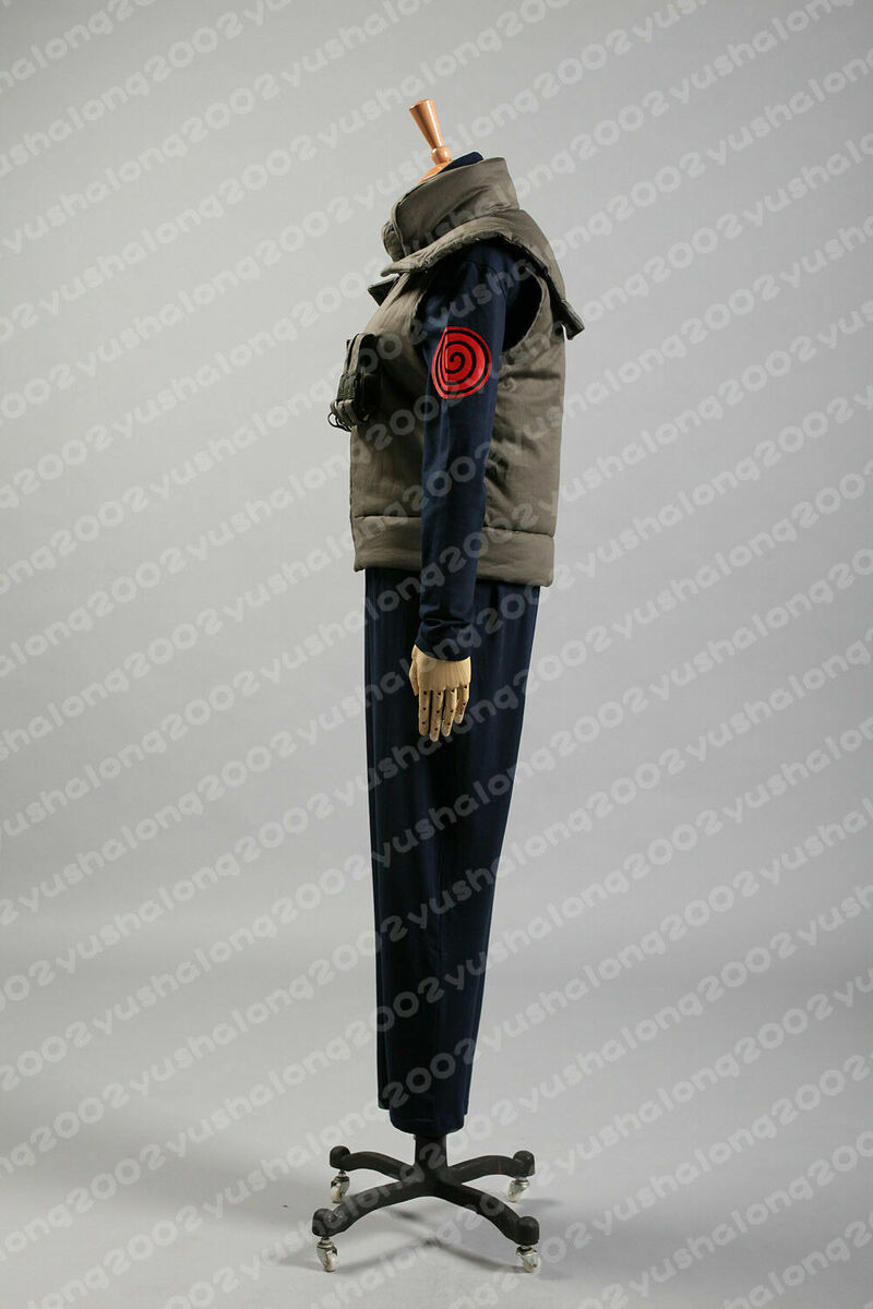 NARUTO Kakashi Hatake Iruka Konoha Costume Cosplay Halloween Uniform +  Headband