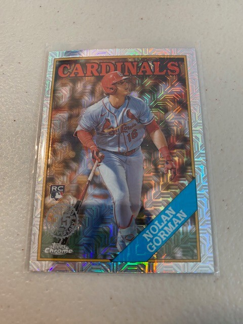 2023 Topps Chrome 35th anniversary silver pack mojo Nolan Gorman RC -Cardinals