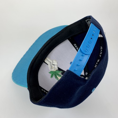 STB Headwear Legalize Fist Snapback Hat Blue Teal Gloss Embroidered - Picture 8 of 9