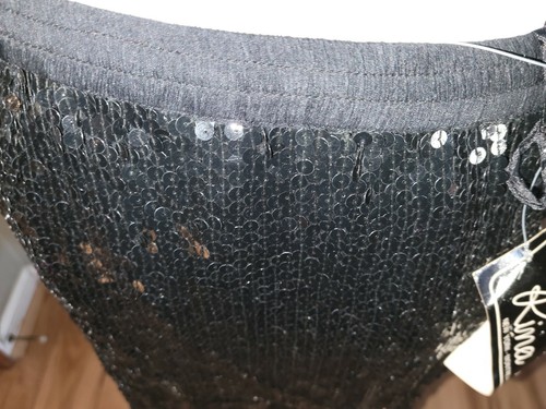 NWT Vtg. Rina Zin Suit Skirt Top Size Medium Colorblock Black White sequins - Picture 11 of 11