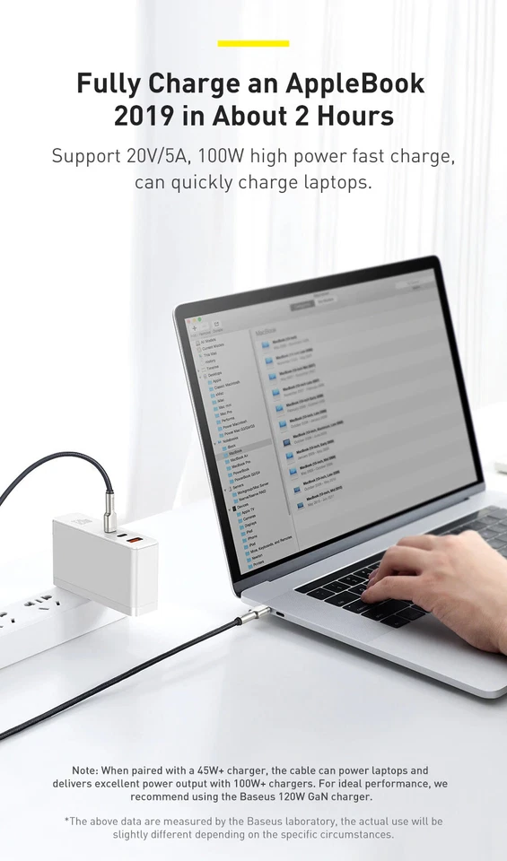 Baseus Cafule Metal USB C to USB C Fast Charger Cable 100W PD 5A Charging. 1m 2m - Image 4 of 4