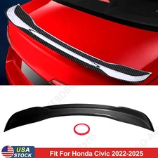 For 2022-2025 Honda Civic Sedan Si M Style High Kick Carbon Trunk Spoiler Wing