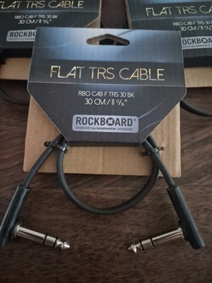 RockBoard Flat TRS Klinkenkabel 30 cm, 6,3 mm TRS Stecker, Schwarz