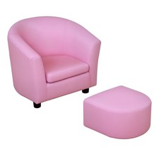 HOMCOM Kids Sofa Set Children Armchair Toddler Chair Padding with Footstool