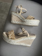 Di’nuovo Keilsandalen, Beige/Gold, Größe 41 - nahezu neuwertig