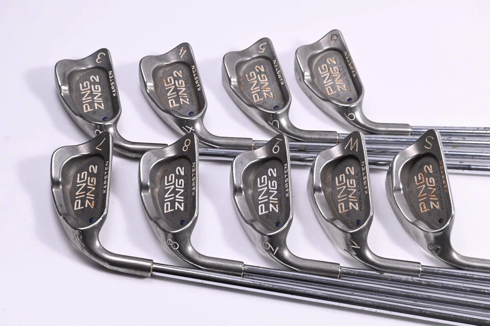 Left Hand Ping Zing 2 Irons / 3-PW+SW / Blue Dot / Stiff Flex Ping JZ Red Shafts - Image 2 of 4