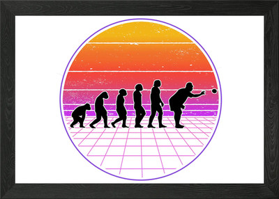 Boccia Evolution Vaporwave Framed Wall Art Poster Canvas Print Picture