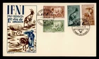 DR WHO 1959 SPANISH IFNI FDC ANIMAL SEMI POST PRO INFANCIA COMBO M76547