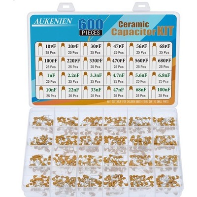 Keramik Kondensator Set 24 Stück 10pF bis 100nF 50V Kit Elektronik