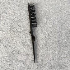 Vtg Styling Hair Brush Thumb Rest Rat Tail Nylon Bristles Teasing USA Foldable