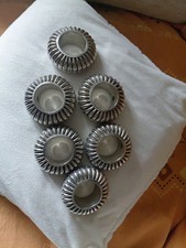 Set Of Six Napkin Rings Chrome Effect