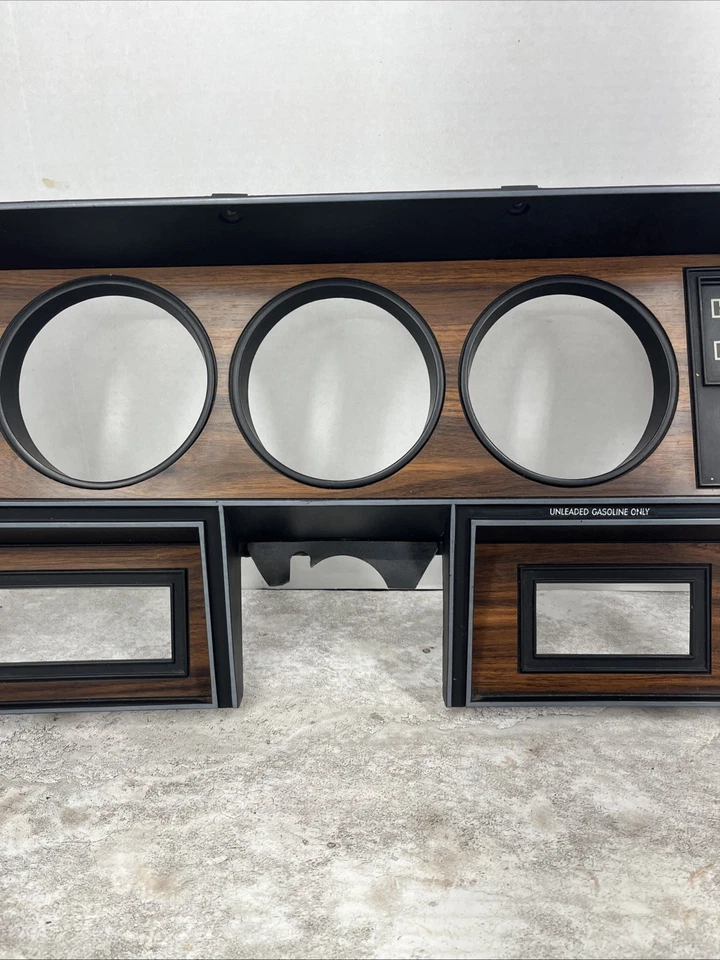 1981-1993 Dodge D150 D250 D350 Ramcharger Cluster Bezel Trim Panel Wood No Vents - Image 3 of 4
