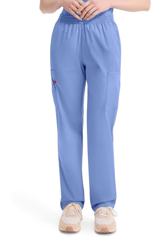 New Dickies EDS Signature Scrubs  Women, Elastic Waist Cargo Pant Blue Sz Large