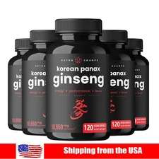 Korean Red Panax Ginseng 1065mg | Extra Strength Ginsenosides 120 Capsules