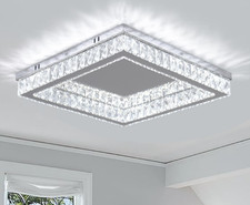 Modern Crystal LED Ceiling Light 17.7" Flush Mount Ceiling Light Fixture