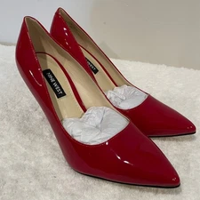 NEW Nine West Fresh Patent Leather Pointed Toe Stilettos Pump Red Women's 5.5M