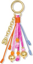 Purse Charm Keychain Initial Letter Bubble Pink for Handbag Accessory