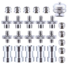 1/4 and 3/8 Inch Converter Female Male Threaded Screws Adapter Mount 27 PCS