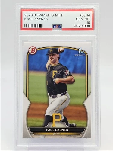 PAUL SKENES 2023 BOWMAN DRAFT 1ST BASEBALL PIRATES PSA 10 Q0004
