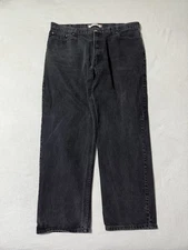 Levis 550 Jeans Mens 42x31 Black Relaxed Tapered Dark Wash Y2K