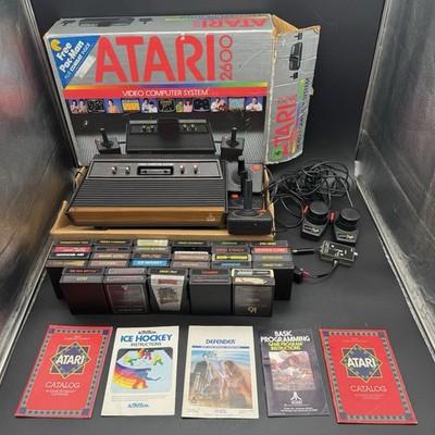 Atari 2600 Console CIB Bundle Games, Joysticks, Paddles, Manuals & More Tested