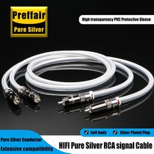 Hifi RCA 5N Pure Silver Solid Audio Interconnect Signal Wire 2RCA Audio Cable