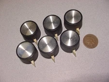 HEATHKIT 6-PCS BIRD BEAK POINTER STYLE BLACK AMPHENOL CONTROL KNOB LOT ***