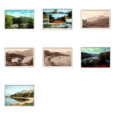 Lot of 7 Vintage Loch Lomond Postcards Scotland Tarbet Lake Pier Colourful Near