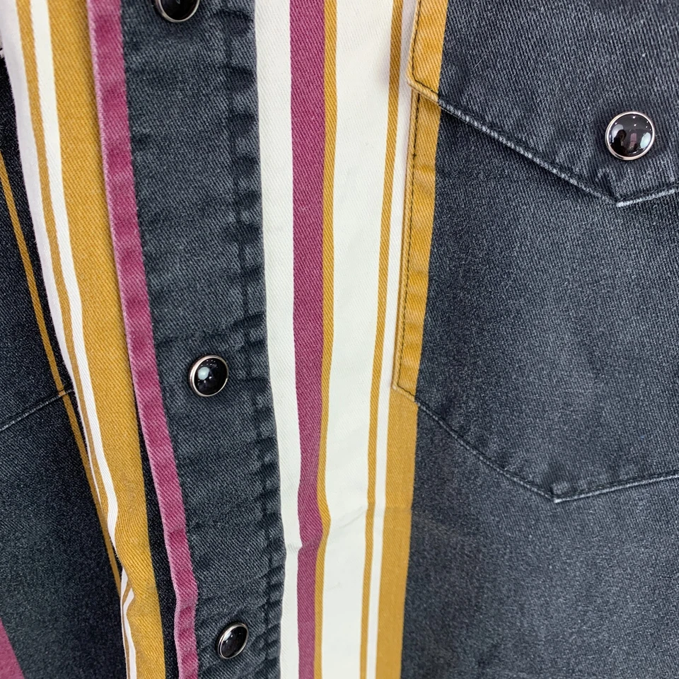 Camisa De Colección Wrangler Brushpopper Rayas Perla A Presión Rodeo Forrada Pecho 56" 2XL Foto 4 de 4