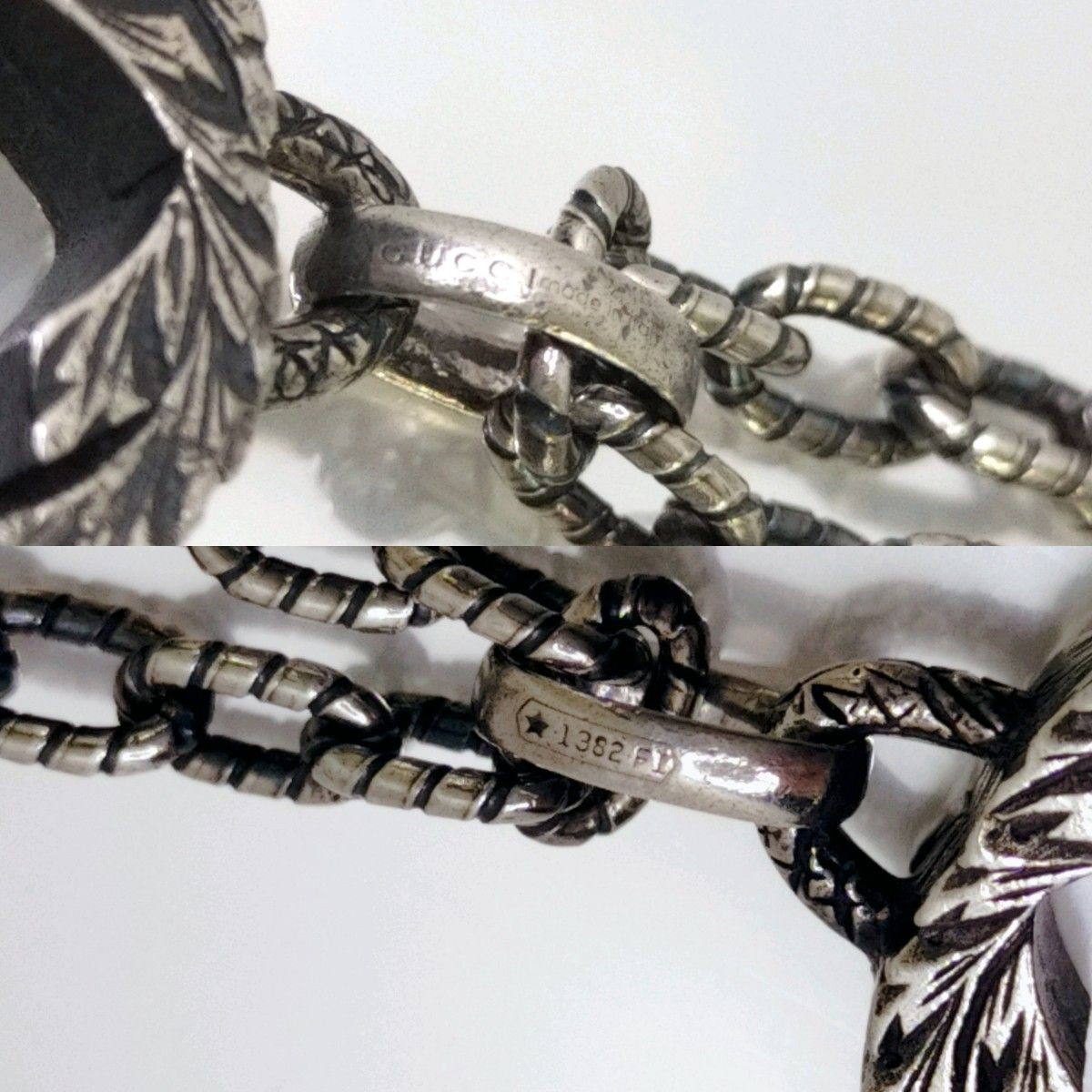 GUCCI Interlocking G Arabesque Silver Necklace Un… - image 8