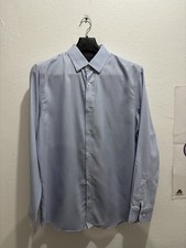 Banana Republic Non-Iron 100 Cotton Dress Shirt Light Blue Men's L