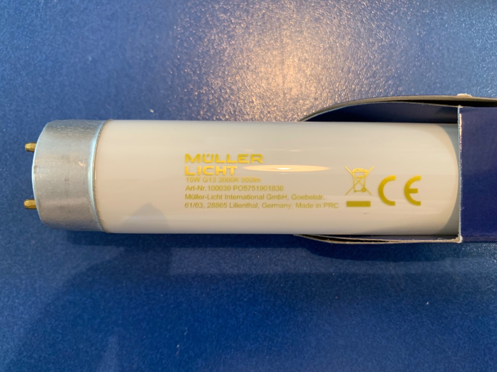 MÜLLER LICHT Fluorescent Lamps 15W 830 Warm White 3000K 26 X 438 Mm T8 G13