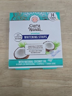 GuruNanda Teeth Whitening Strips with Coconut Oil - 14 Enamel Safe Strips