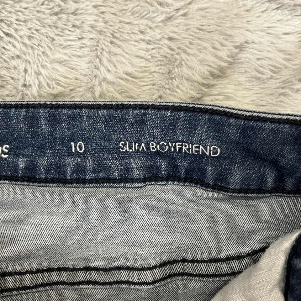 Calvin Klein Jeans Women 10 Slim Boyfriend Stretch Blue Denim Straight Leg Chic - Image 4 of 4