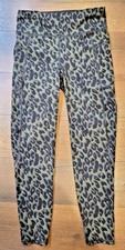EUC Sweaty Betty Leggings Zero Gravity 7/8 Length Small Cheetah Print Black Gray