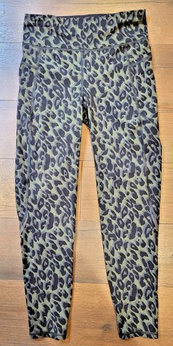 EUC Sweaty Betty Leggings Zero Gravity 7/8 Length Small Cheetah Print Black Gray