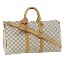 LOUIS VUITTON Damier Azur Keepall Bandouliere 45 Boston Bag N48223 Auth 32852SV