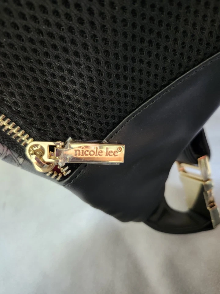 Nicole Lee EE. UU. Riñonera Bolso Cintura Negro Correa Ajustable Bolsillos con Cremallera Foto 3 de 4