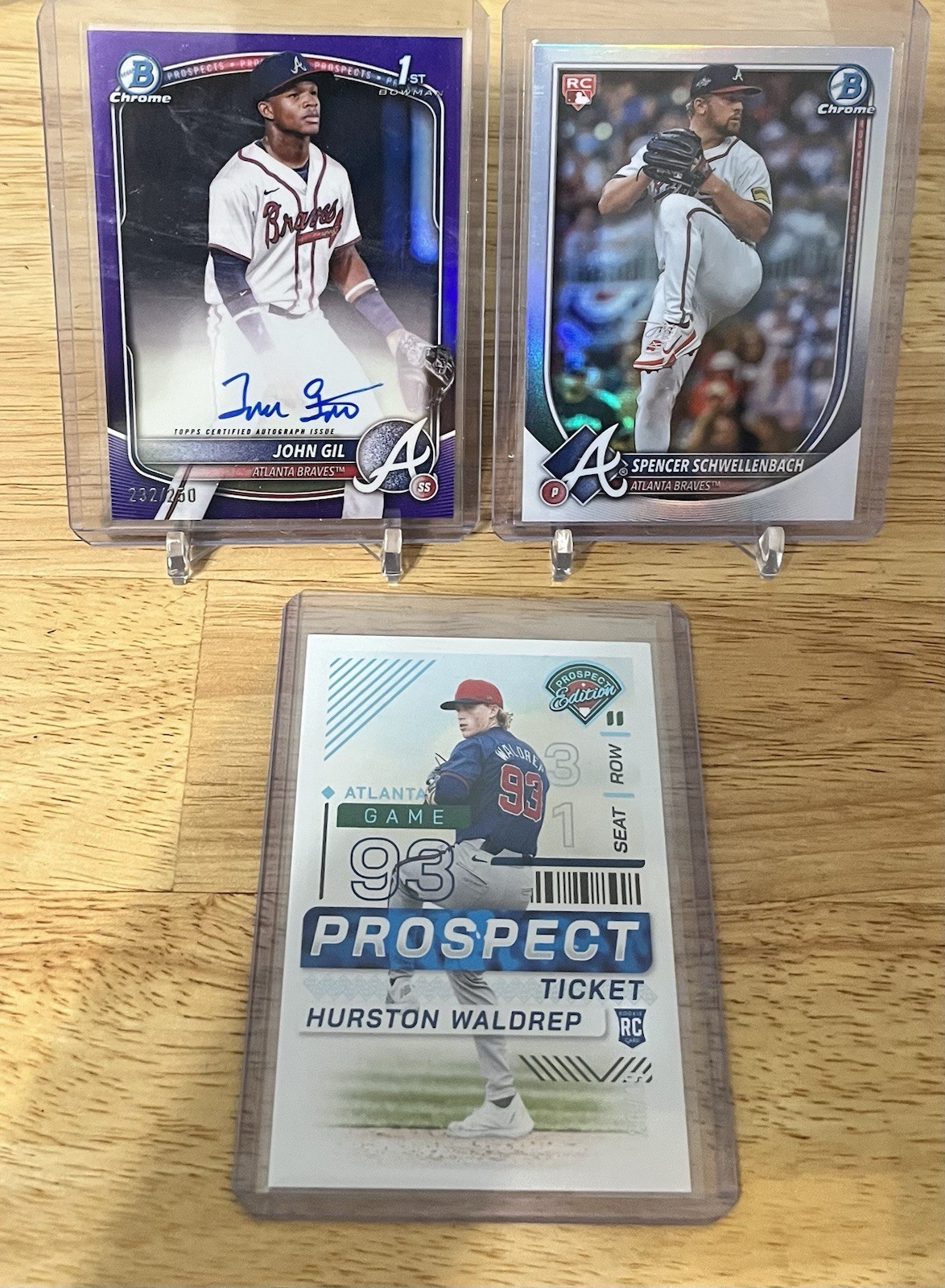 2025 Bowman Chrome #CPA-JG John Gil Purple 1st Refractor Auto 232/250 Braves