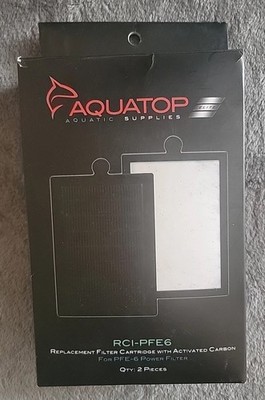2pk Aquatop RCI-PFE6 For PFE-6 Power Replacement Filter Inserts w Actived Carbon