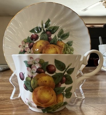 Royale Garden Staffordshire Bone China Cup & Saucer Fruits & Berries & Blossom