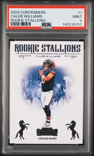 2024 PANINI CONTENDERS ROOKIE STALLIONS #1 CALEB WILLIAMS RC PSA 9