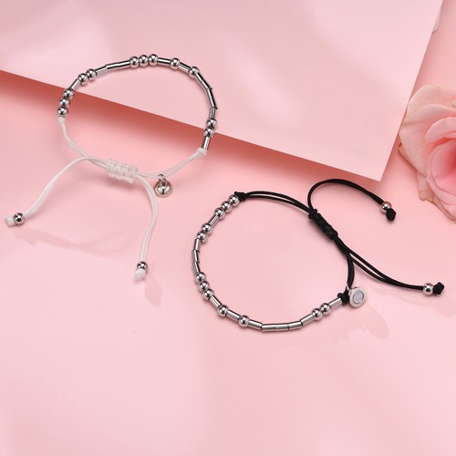 Edelstahl Morsecode I Love You Paar Stricken Verstellbar Armband Ein Paar - Bild 8 von 10